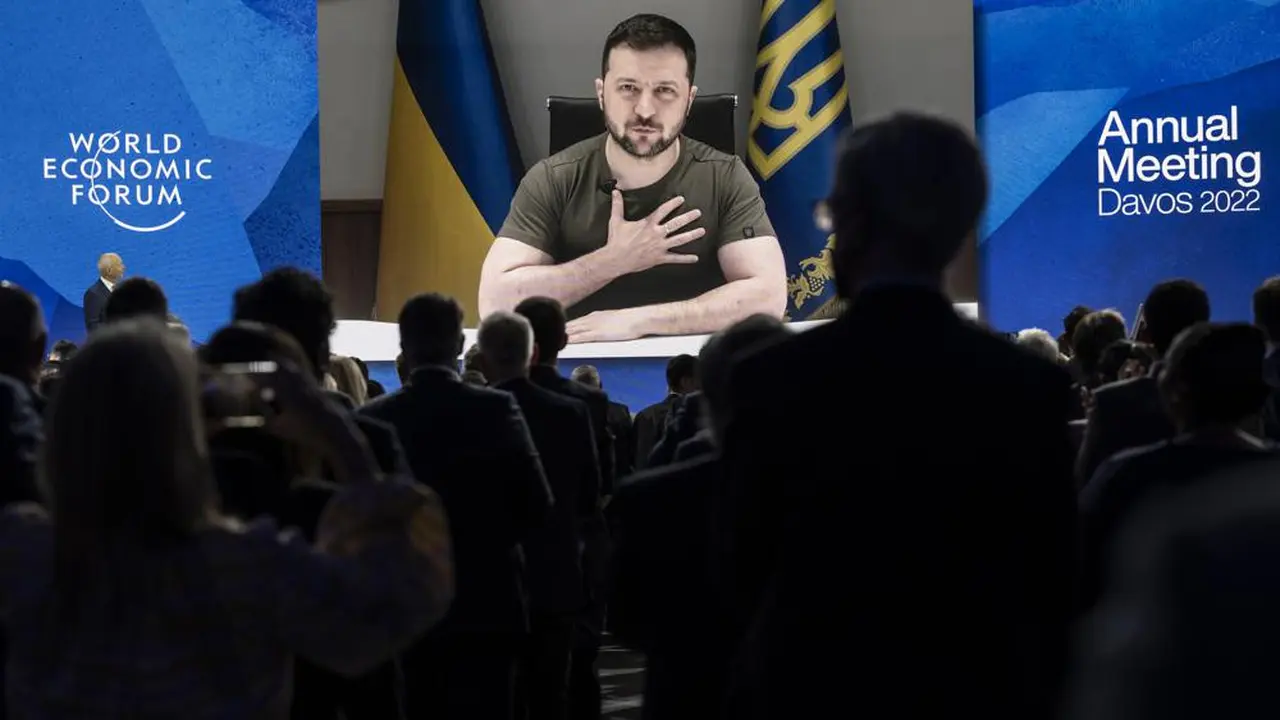 Presiden Ukraina Vladimir Zelensky di acara World Economic Forum (WEF).