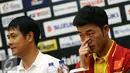 Pemain Timnas Vietnam, Luong Xuan Truong (kanan) memberi keterangan jelang laga semifinal leg pertama Piala AFF 2016 melawan Indonesia di Bogor, Jumat (2/12). Laga kedua tim akan digelar Stadion Pakansari, Sabtu (3/12). (Liputan6.com/Helmi Fithriansyah)