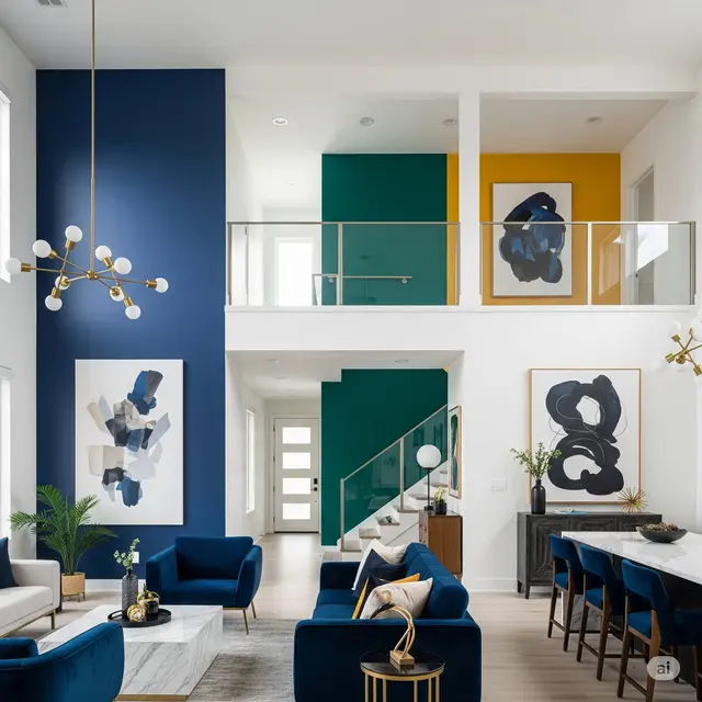 Rumah Minimalis Sederhana Kontemporer dengan Aksen Warna Bold
