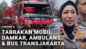 Mobil Damkar Tabrakan Beruntun dengan Lima Kendaraan di Cakung