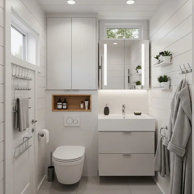 Desain Kamar Mandi Kecil tapi Fungsional untuk Rumah Mini (Image by Gemini AI)