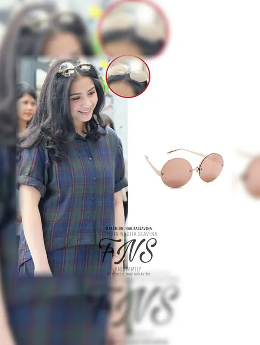 Nagita Slavina terlihat memukau dengan kacamata merek Linda Farrow. Kacamata seri Luxurious Raound Sunglasses ini berharga Rp 15 juta. (Foto: instagram.com/fashion_nagitaslavina)