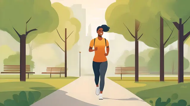 ahasia Sederhana Turunkan Berat Badan: Jalan Kaki Setiap Hari, Tidak Stres, dan Tidur Teratur (Ilustrasi Jalan Kaki/Jalan Cepat by AI)