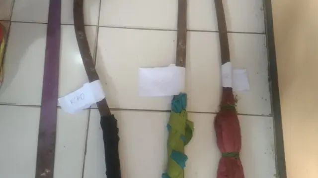 Satreskrim Polresta Pati berhasil mengungkap kasus perkelahian antar gangster yang memakan korban jiwa di Jalan Raya Sukolilo - Prawoto, Pati, Jawa Tengah. Satu orang tewas mengenaskan akibat perkelahian. (Merdeka.com/Bachtiarudin Alam)
