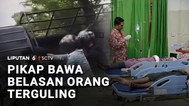 Diduga hilang kendali, sebuah mobil pikap terguling di ruas jalan Bojong-Yomani, Kabupaten Tegal, Jawa Tengah. Kecelakaan tunggal ini mengakibatkan satu penumpang tewas dan 13 orang terluka.