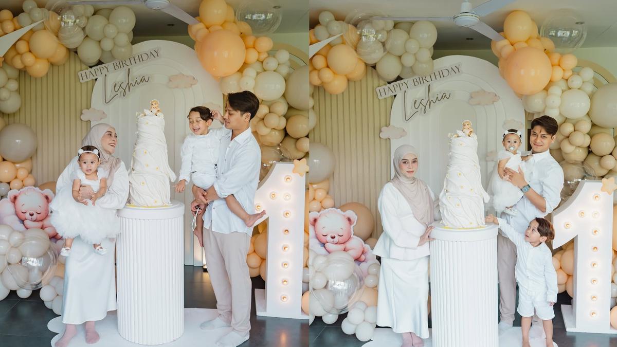 8 Potret Dekorasi Ultah Pertama Leshia Anak Kedua Lesti-Billar, Mewah Berkonsep White-Cream yang Elegan