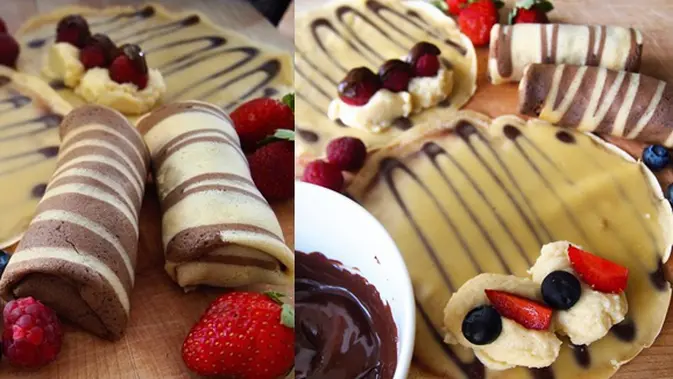 Resep Takjil Farah Quinn Dadar Gulung Vanilla Cokelat Isi Vla Berries Dan Nutella Lifestyle Fimela Com