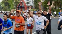 Sekretaris Jenderal DPP PDI Perjuangan (PDIP) Hasto Kristiyanto mengikuti ajang lari marathon Semarang 10 K. (Foto: Dokumentasi PDIP).