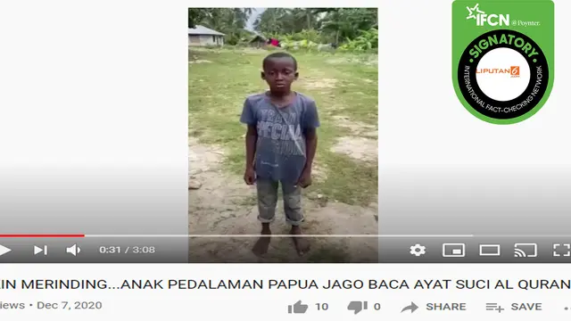 Video Anak Dari Papua Membaca Alquran