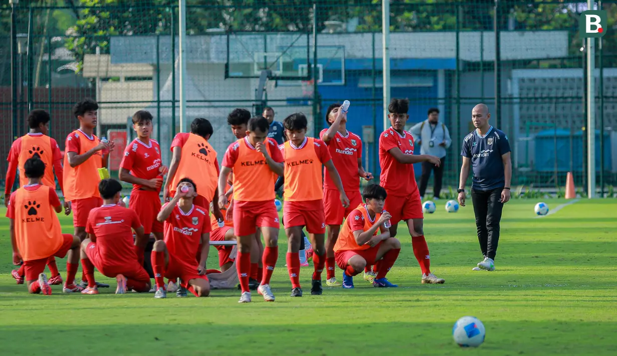 Timnas Indonesia U-17 nantinya akan satu grup dengan Jepang, China, dan Qatar dalam ajang yang akan berlangsung pada 5–22 Mei 2026. (Bola.com/Bagaskara Lazuardi)