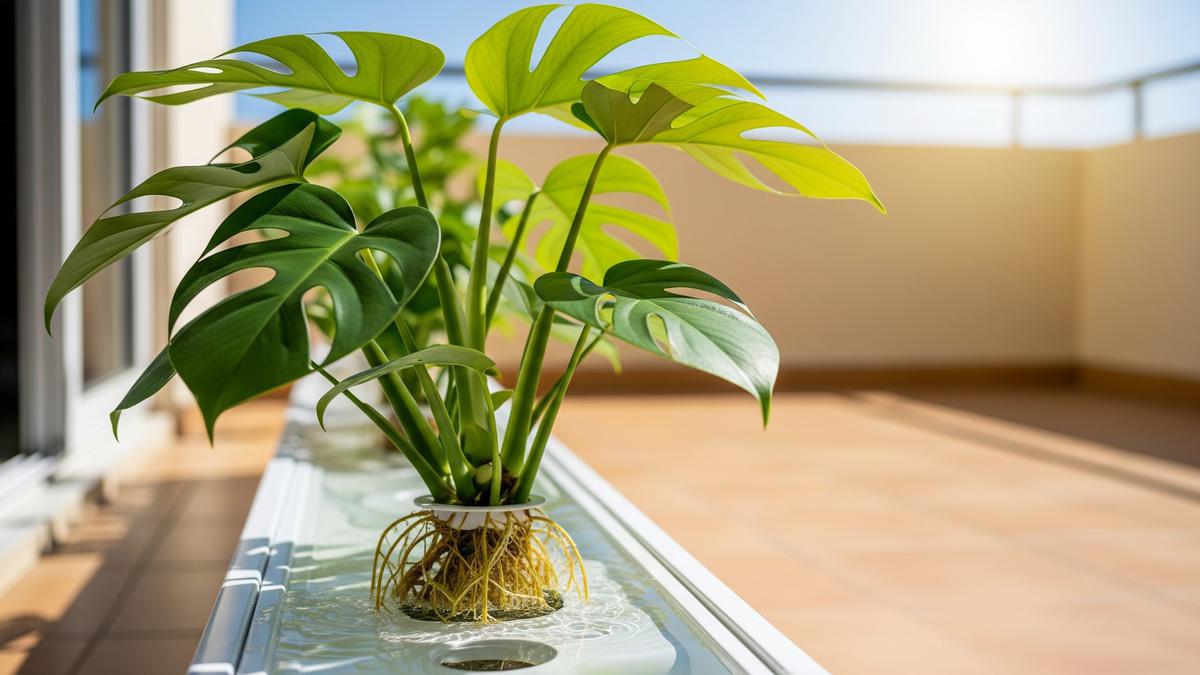 7 Cara Merawat Monstera Hidroponik di Teras yang Panas agar Daun Tidak Menguning