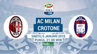 Serie A_AC Milan Vs Crotone (Bola.com/Adreanus Titus)