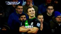 Pada Premier League pekan ke-19 Xherdan Shaqiri dari Stoke City menjadi pemain terbaik.