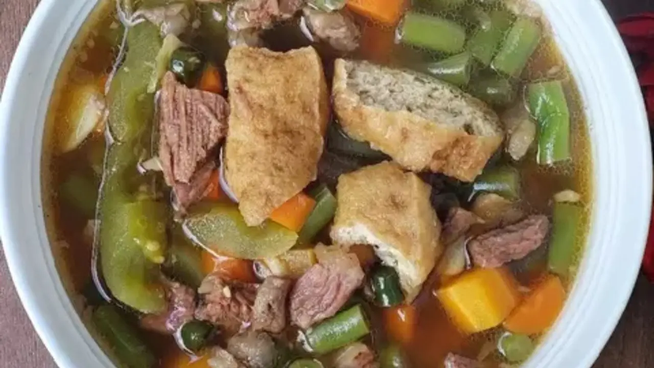 Resep asem-asem buncis daging iga. (dok. Cookpad @dewiratna)