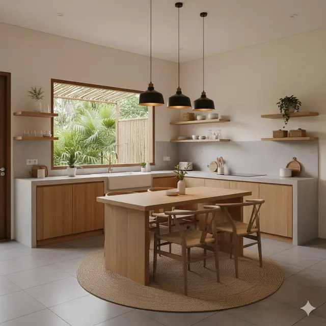 Model Dapur Kecil Terbuka Gaya Japandi