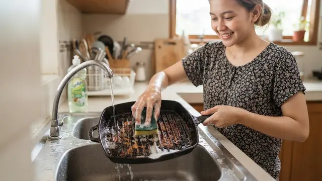Cara Bersihkan Grill Pan