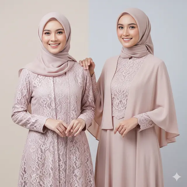 Model Gamis Syari Brokat Kombinasi Satin Pilihan Terbaik. Gemini