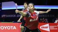 Ganda putri Indonesia, Greysia Polii/Apriyani Rahayu, gagal menyumbang poin pada laga Grup D Piala Uber 2018 kontra China, Rabu (23/5/2018). (PBSI)