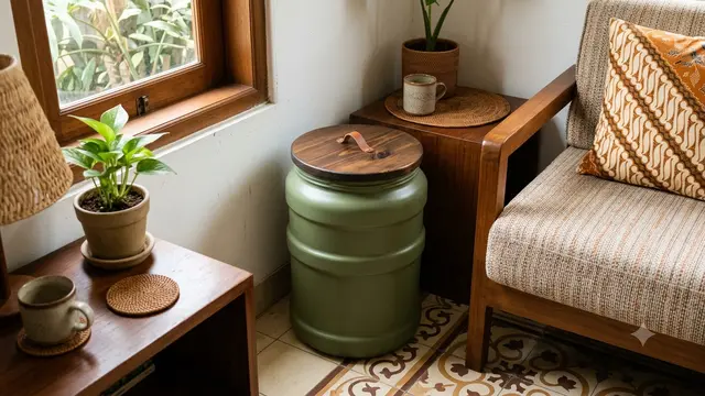 Ide Tempat Sampah Estetik dari Galon Bekas (AI Generated)