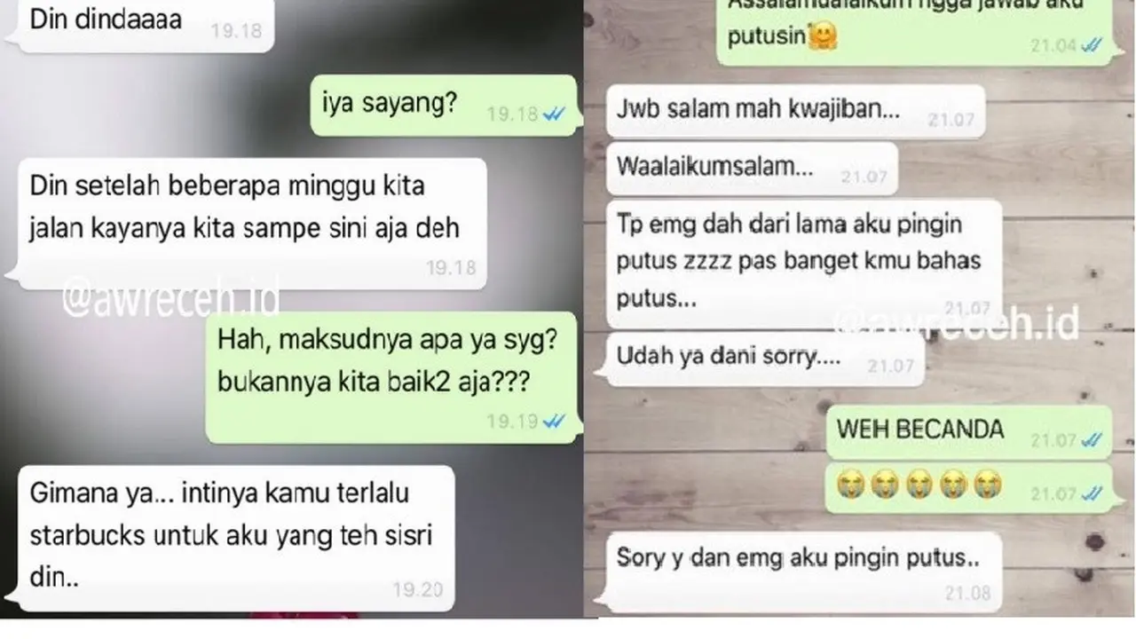 chat minta putus