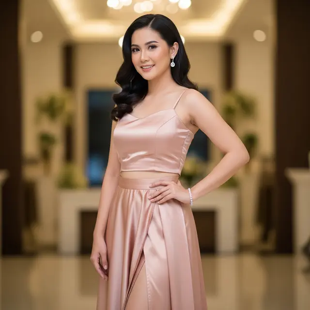 Baju Bridesmaid Non Hijab ala Selebriti (Gemini AI)