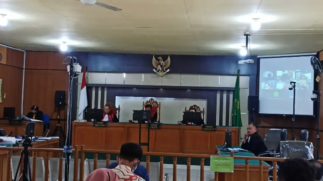 Suasana persidangan mantan Gubernur Riau Annas Maamun di Pengadilan Tipikor pada Pengadilan Negeri Pekanbaru.