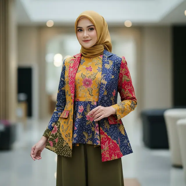 Model Atasan Batik Hijab Modern