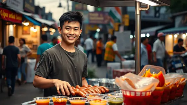 trik jualan sosis bakar