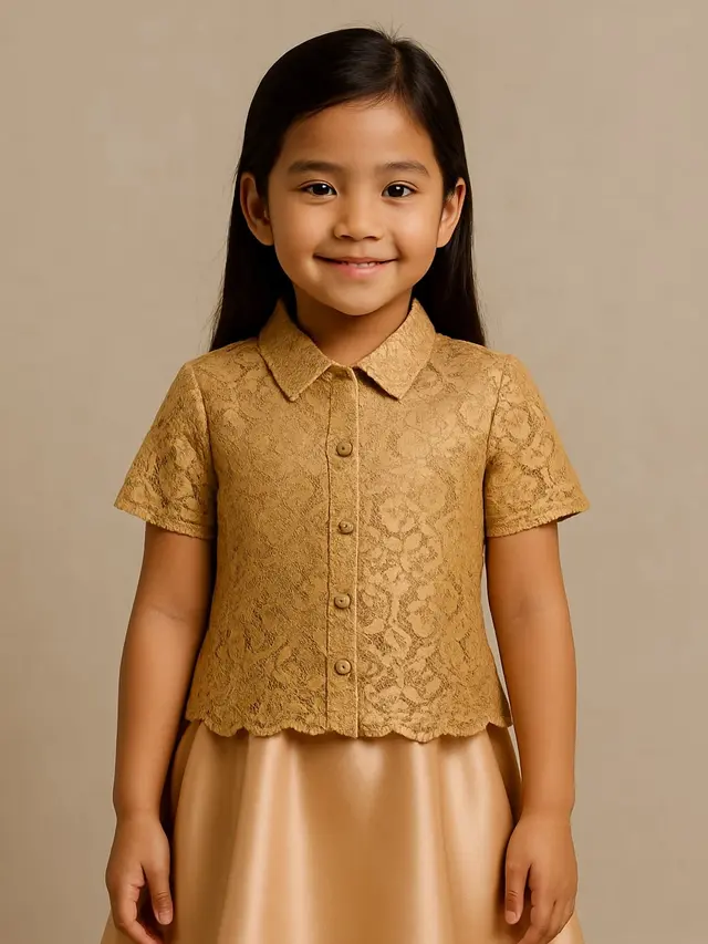 Model Baju Anak Brokat Kombinasi Satin