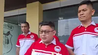 Ketua Himpunan Pertashop Merah Putih Indonesia (HPMPI), Steven usai audiensi dengan Polda Lampung. Foto : (Liputan6.com/Ardi).