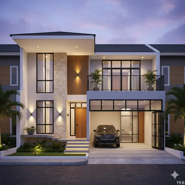 Gambar Rumah Minimalis Modern Kekinian dengan Garasi Mobil