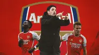 Arsenal - Mikel Arteta, Martin Odegaard, Bukayo Saka (Bola.com/Adreanus Titus)