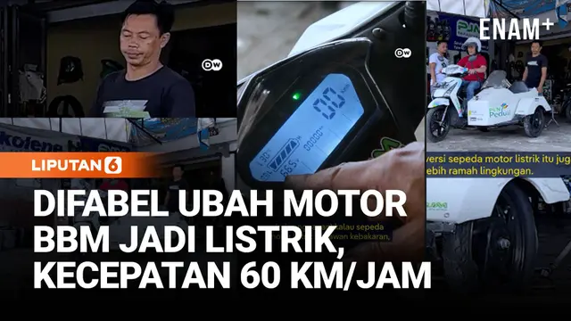 Pria Difabel Mampu Konversi Sepeda Motor BBM Jadi Listrik
