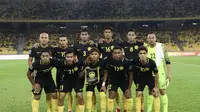 Timnas Malaysia menang 7-0 atas Bhutan dalam laga uji coba di Stadion Bukit Jalil, Minggu (1/4/2018). (Bola.com/Dok. FAM)