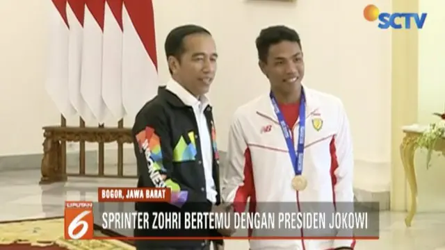 Jokowi berpesan, sebagai seorang atlet Zohri semangat berlatih dan tetap rendah hati serta terus berjuang untuk meraih prestasi yang lebih baik lagi.