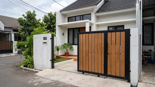 Gerbang Rumah Kecil dengan Desain Simpel Tapi Berkelas