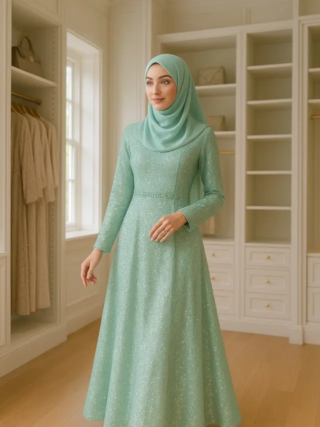 Tren Long Dress Brokat Hijab 2025 yang Elegan dan Syari