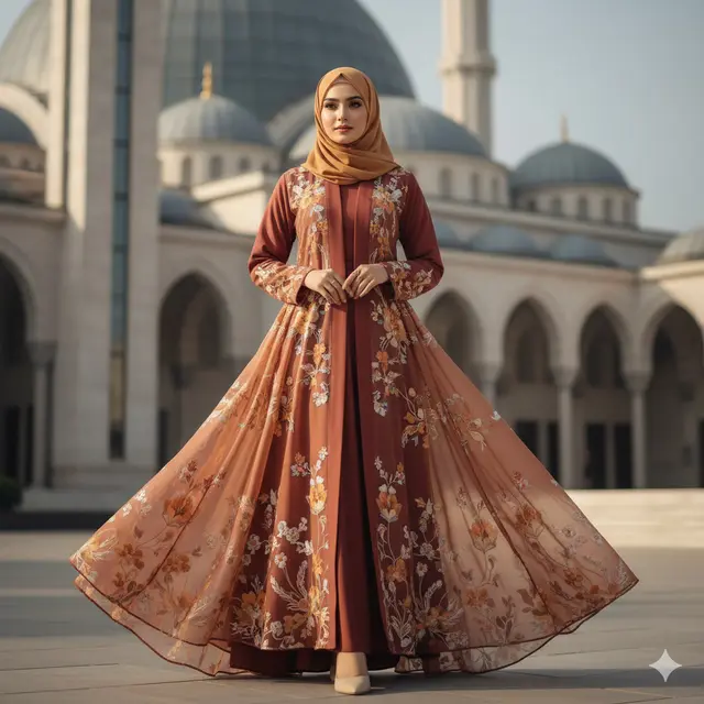 Model Gamis Abaya Bordir yang Elegan