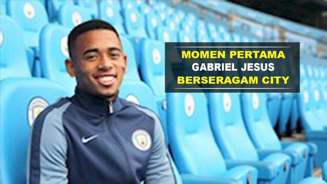 Berikut momen pertama Gabriel Jesus menggunakan seragam Mancheser City.