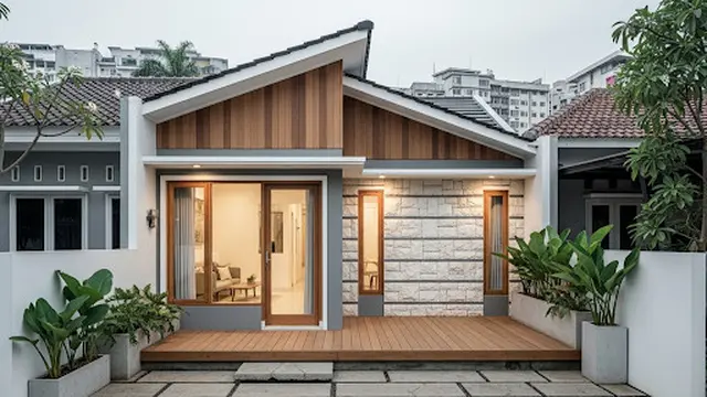 Desain Rumah 1 Lantai dengan Teras Depan