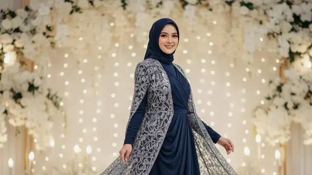 Gamis Pesta Blazer Tile Glitter Elegan