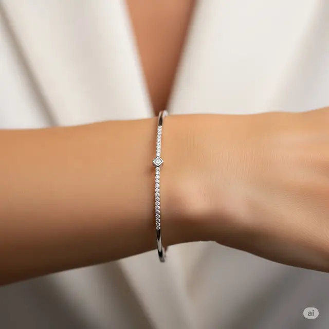 Model Gelang Emas Putih yang Lagi Trend. Foto: Gemini