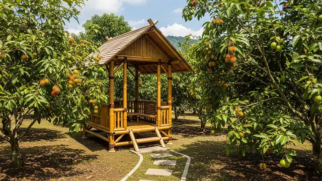 Model Gazebo Sederhana untuk Kebun Buah di Lahan Terbatas (AI Generated)