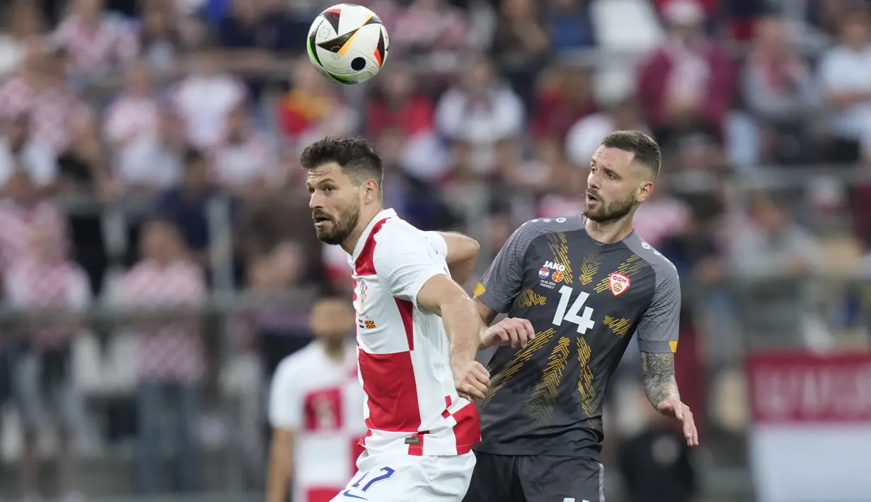 Kroasia sukses menggasak Makedonia Utara dengan skor 3-0. (AP Photo/Darko Bandic)