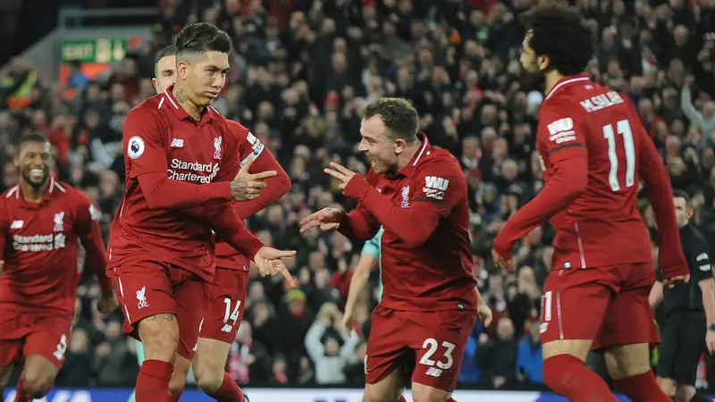 Firmino Hattrick, Liverpool Permalukan Arsenal  5-1 di Anfield