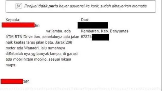 6 Tulisan Nyeleneh Alamat Pengiriman di Paket Ini Bikin Kurir Geleng Kepala