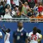 Selebrasi Bukayo Saka saat Inggris mengalahkan Prancis di perebutan juara 3 Piala Dunia 2026