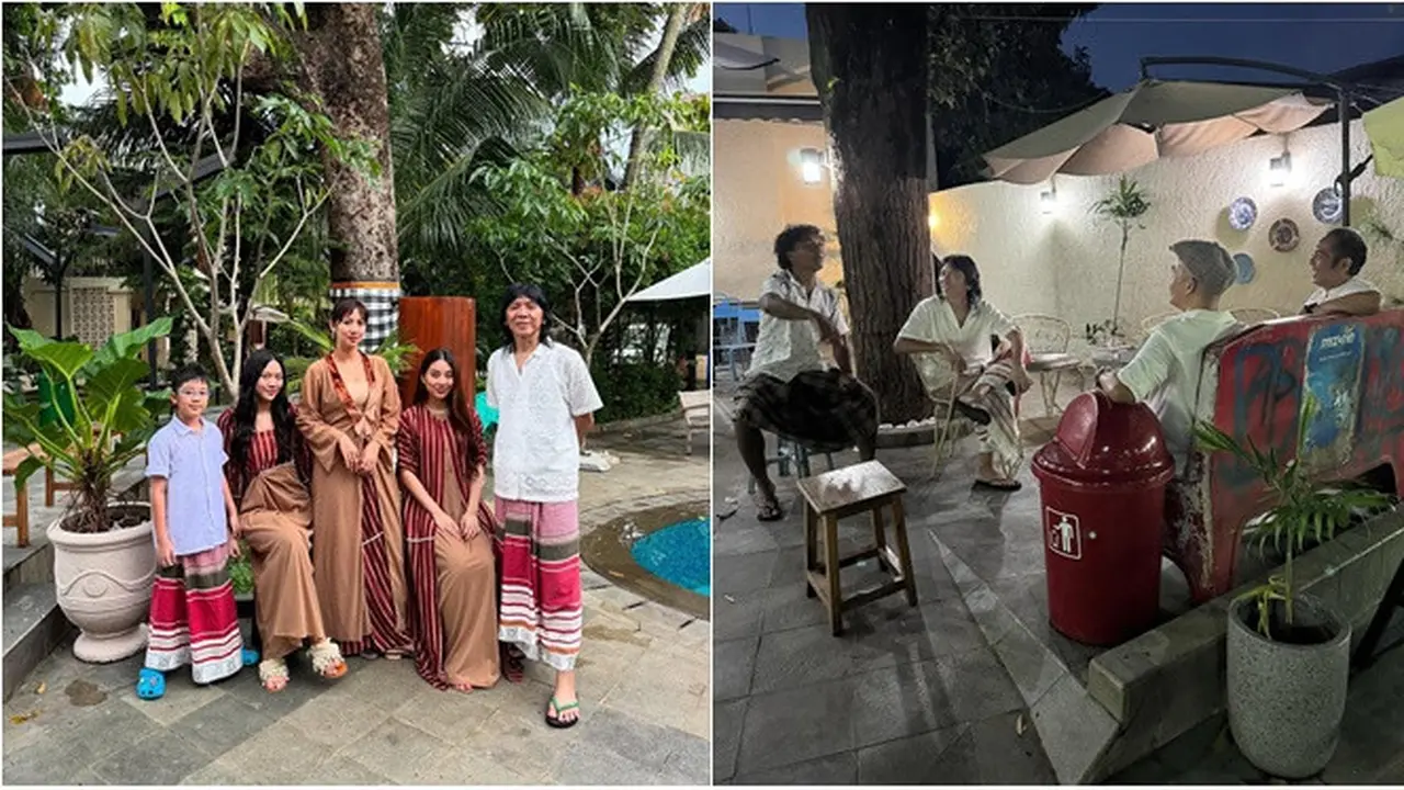 6 Potret Penampilan Keluarga Bimbim di Momen Lebaran, Kehadiran Anggota Slank