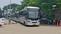 BisKita rute Terminal Terpadu Depok menuju Stasiun LRT Harjamukti. (Foto: Liputan6.com/Dicky Agung Prihanto).