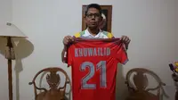 Mustafa Ibrahim, ayah dari Khuwailid Mustafa, pemain berdarah Indonesia yang mentas di Liga Qatar, Qatar Stars League. (Hendry Wibowo/Bola.com)